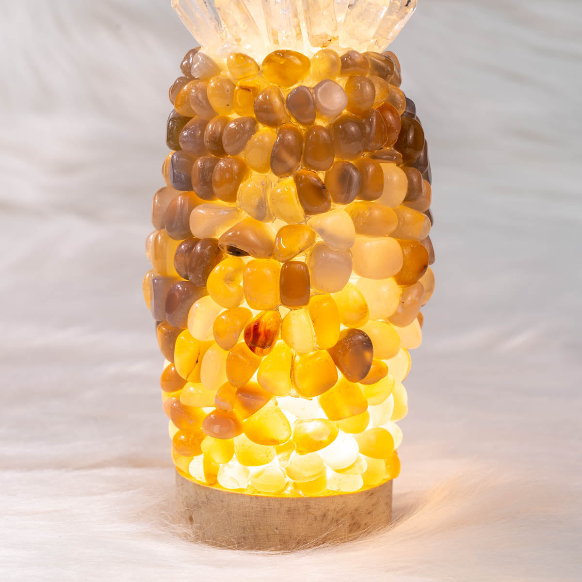 Grey Agate Chips Pineapple Lamp In Bulk
