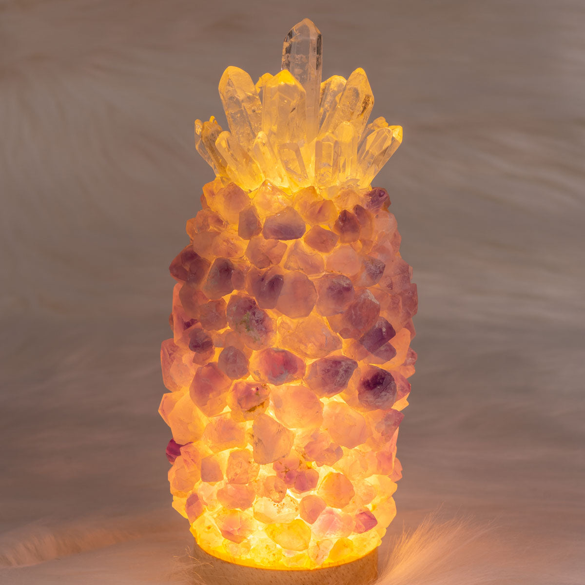 Amethyst Chips Pineapple Lamp In Bulk