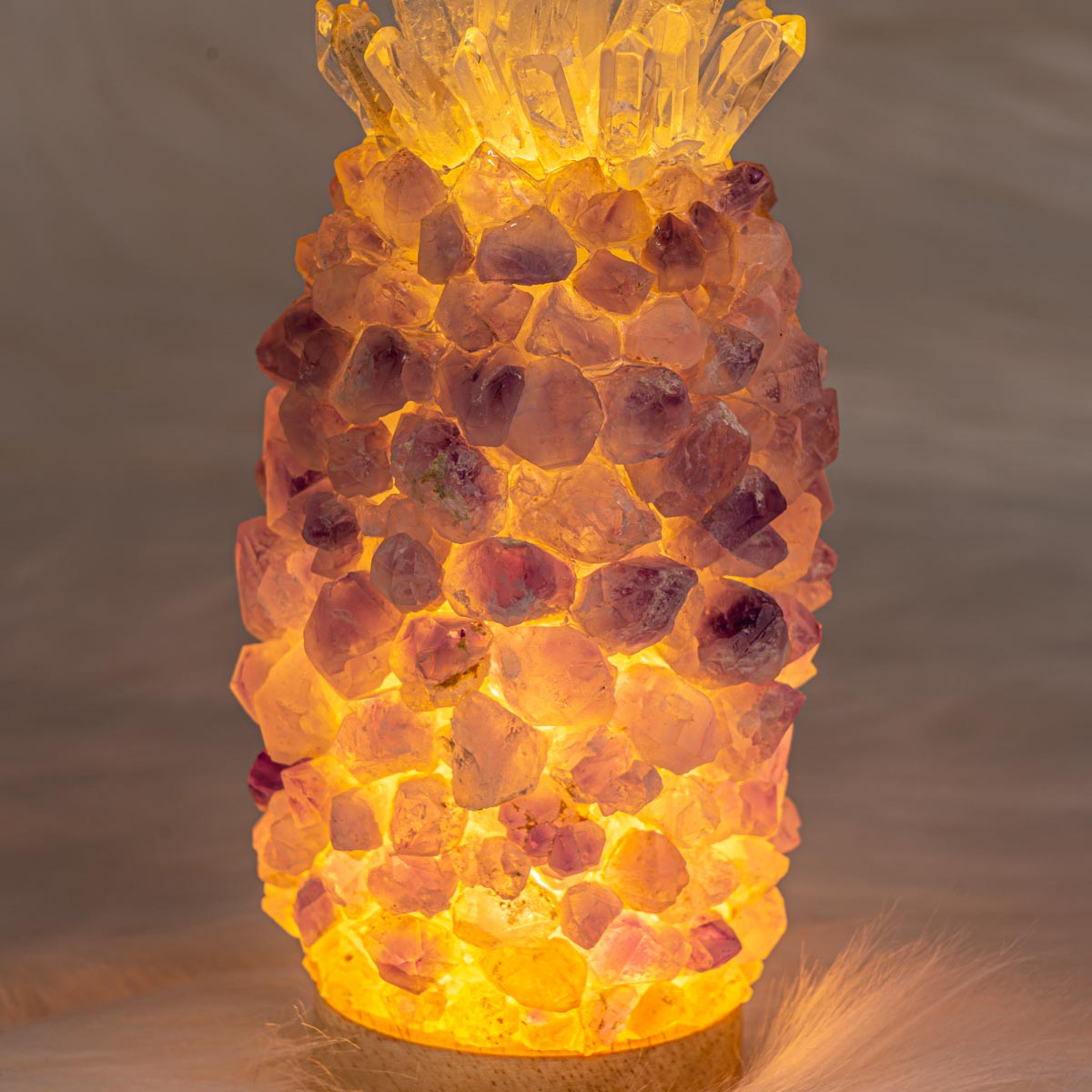 Amethyst Chips Pineapple Lamp In Bulk