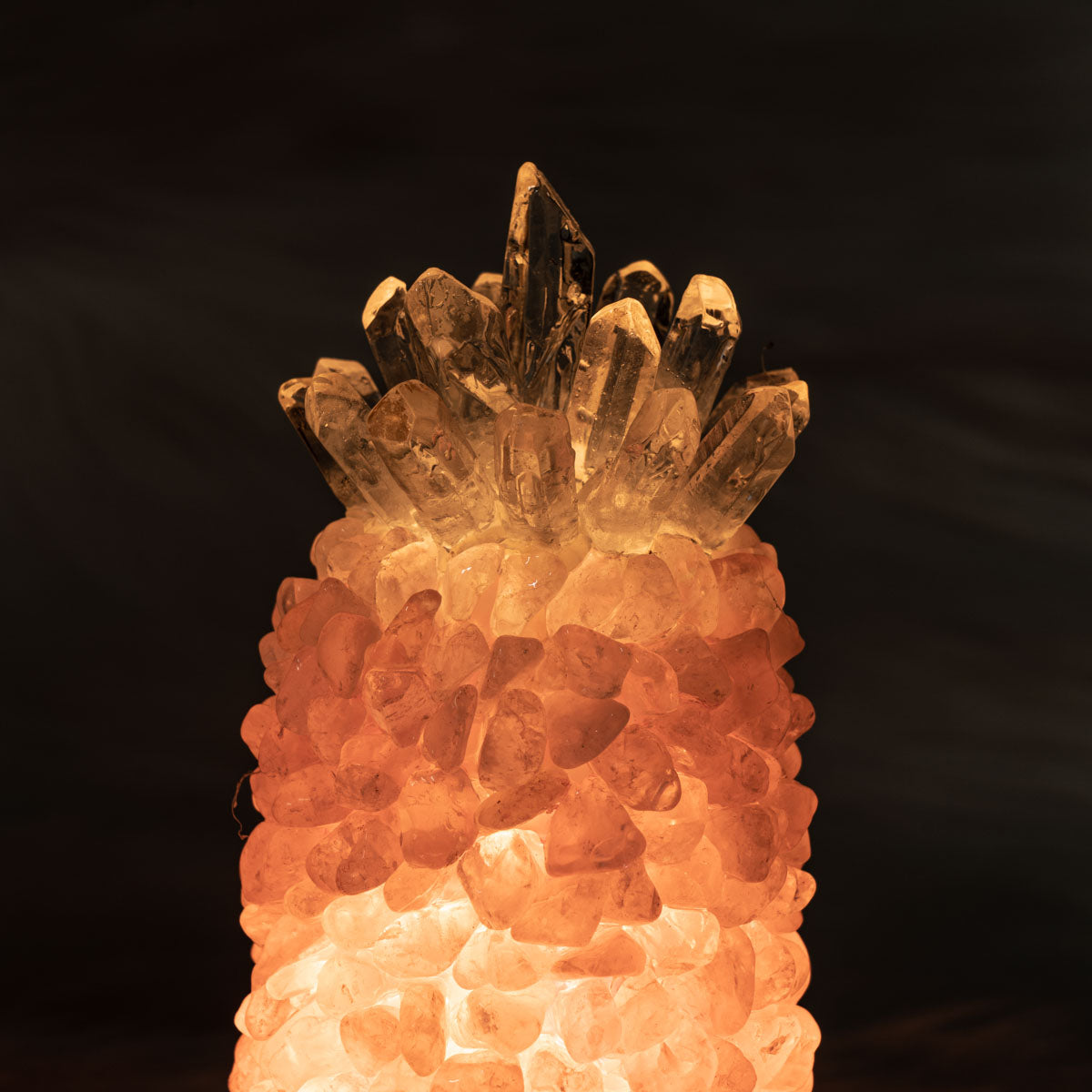 Rose Quartz Chips Pineapple Lamp In Bulk