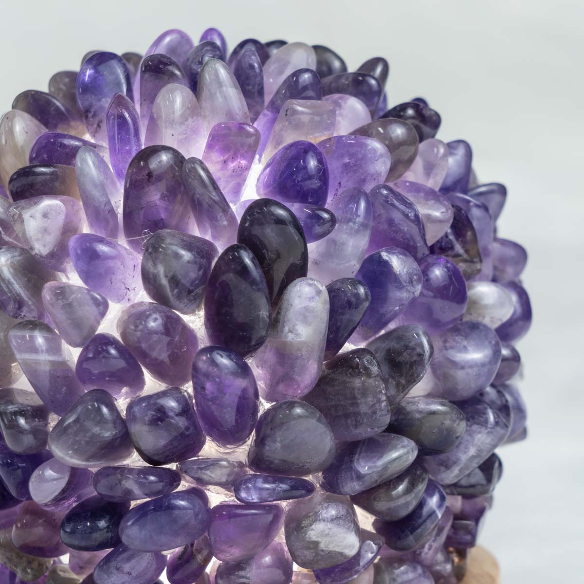 Amethyst Chips Round Lamp In Bulk