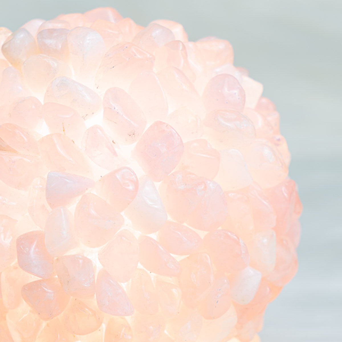 Rose Quartz Chips Round Lamp In Bulk