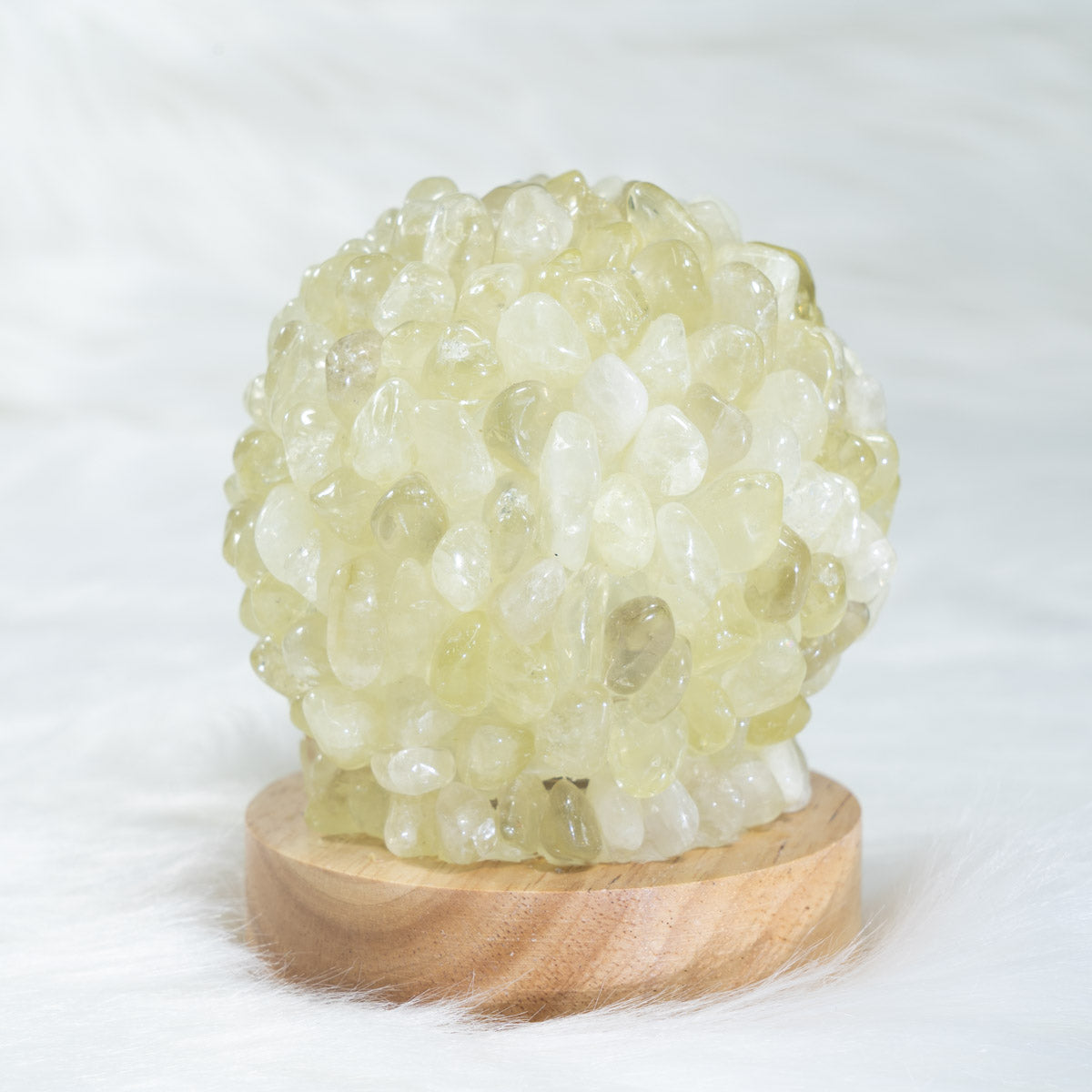 Citrine Chips Round Lamp In Bulk