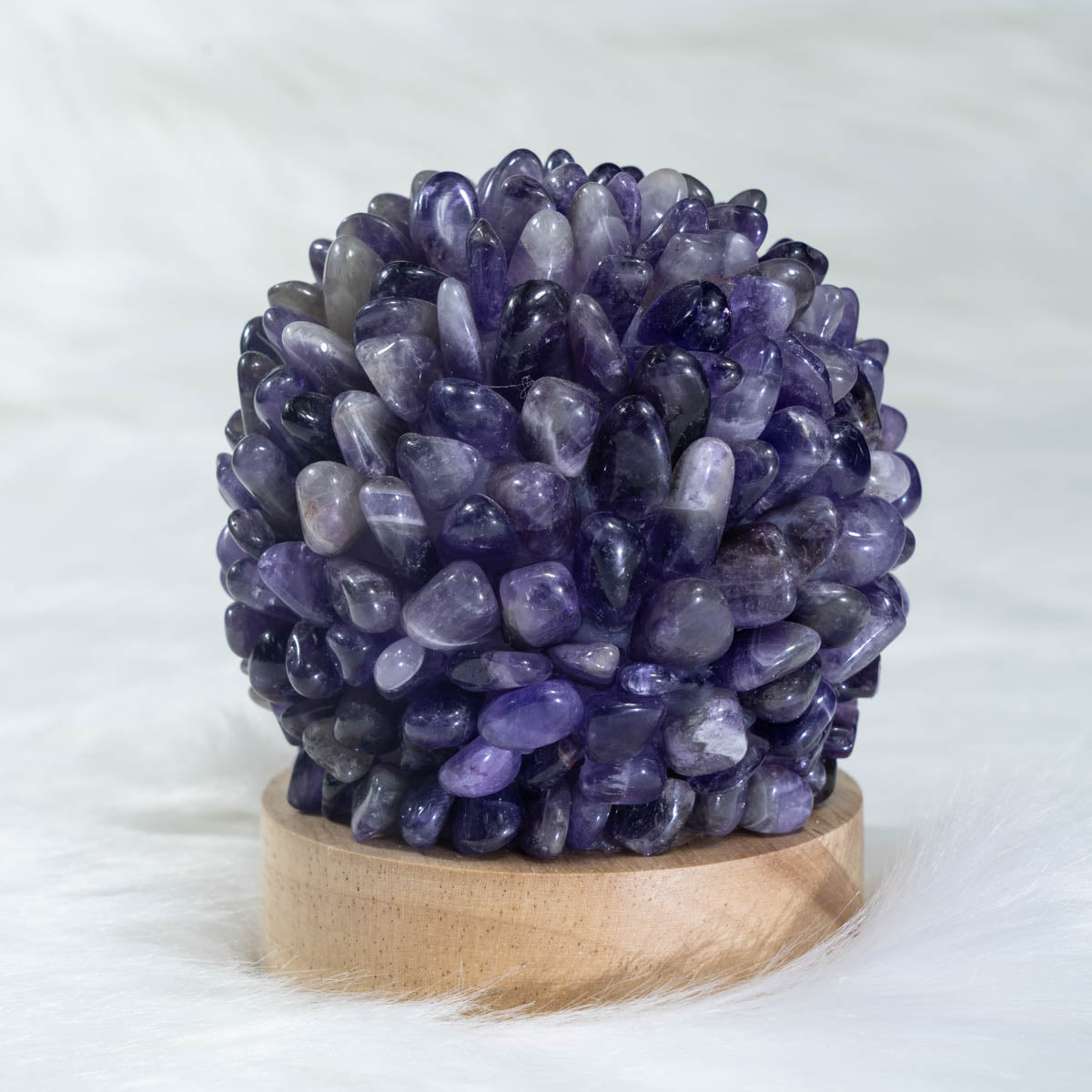 Amethyst Chips Round Lamp In Bulk