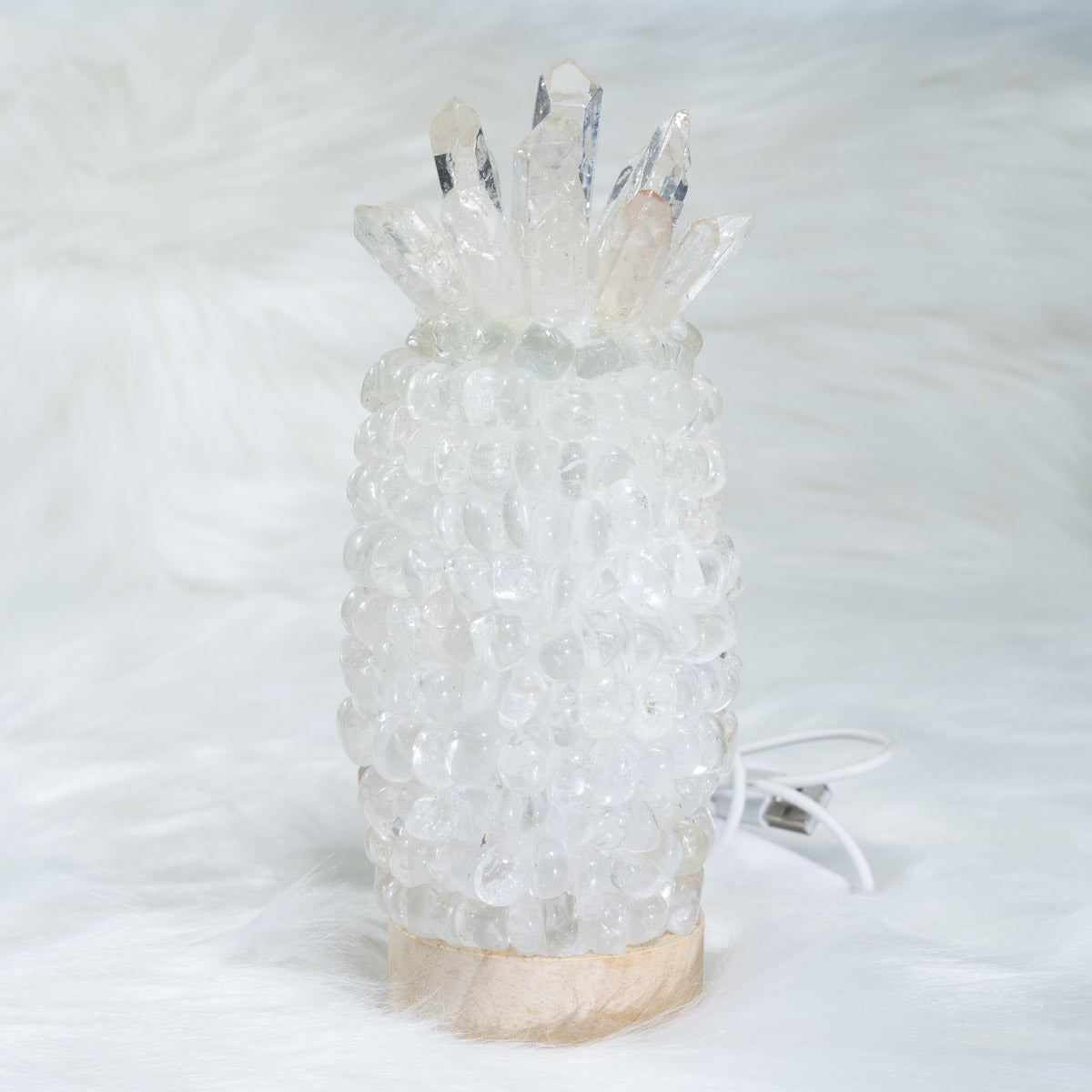Clear Quartz Chips Pineapple Lamp In Bulk