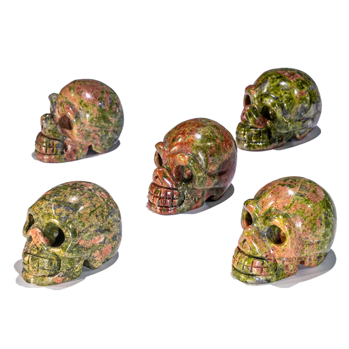 1.5-Inch Unakite Skull In Bulk