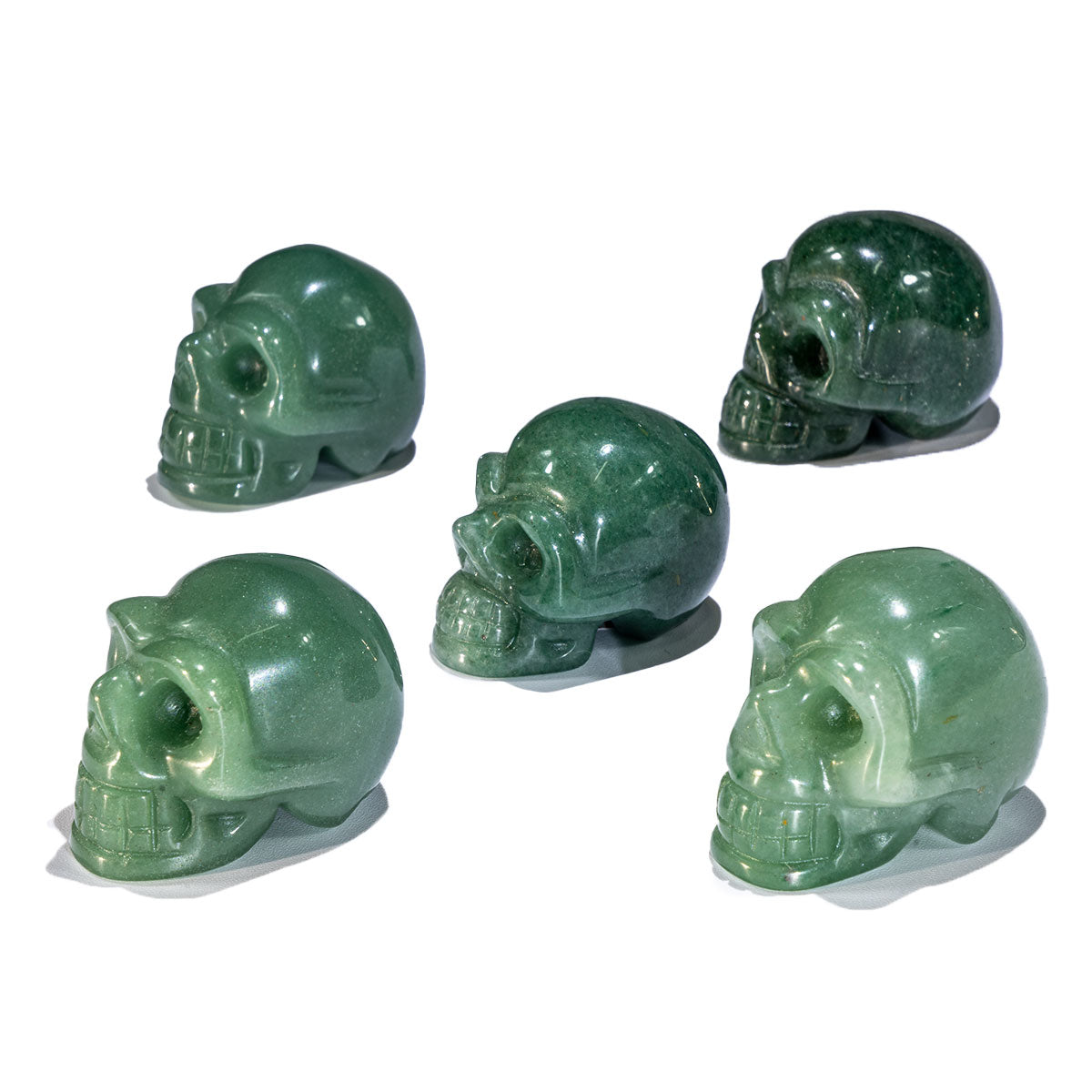 1.5-Inch Green Aventurine Skull In Bulk