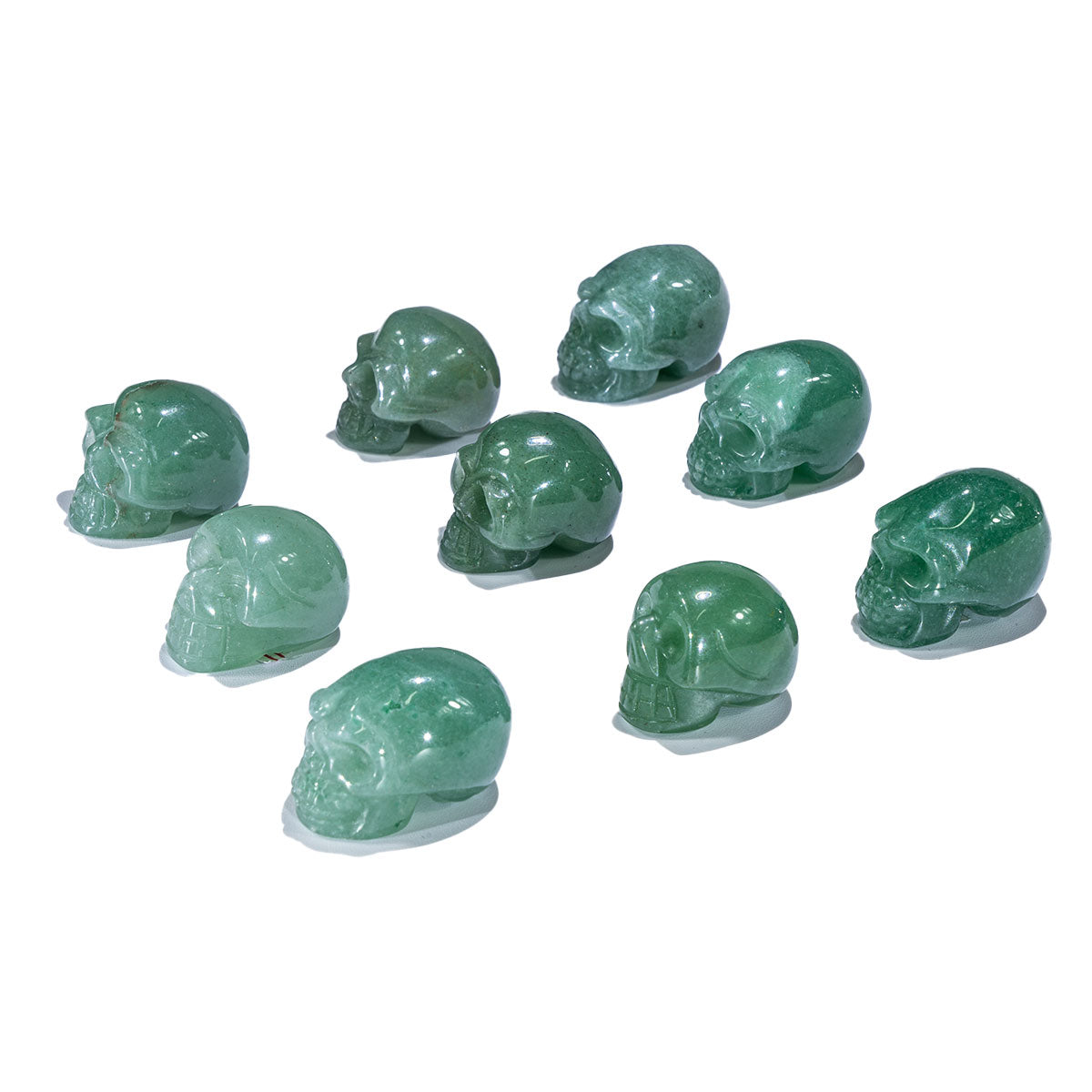 1-Inch Green Aventurine Skull In Bulk