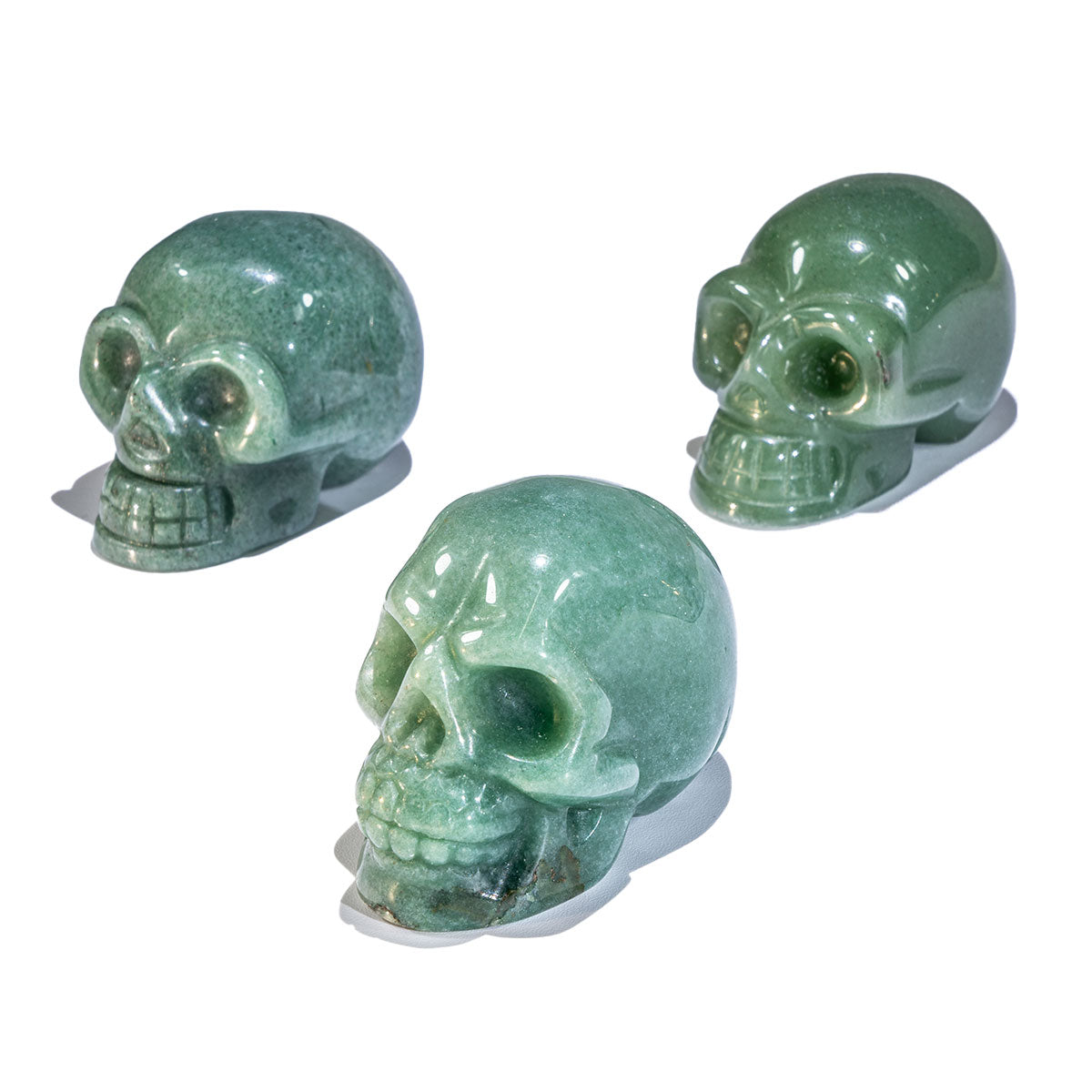 2-Inch Green Aventurine Skull In Bulk