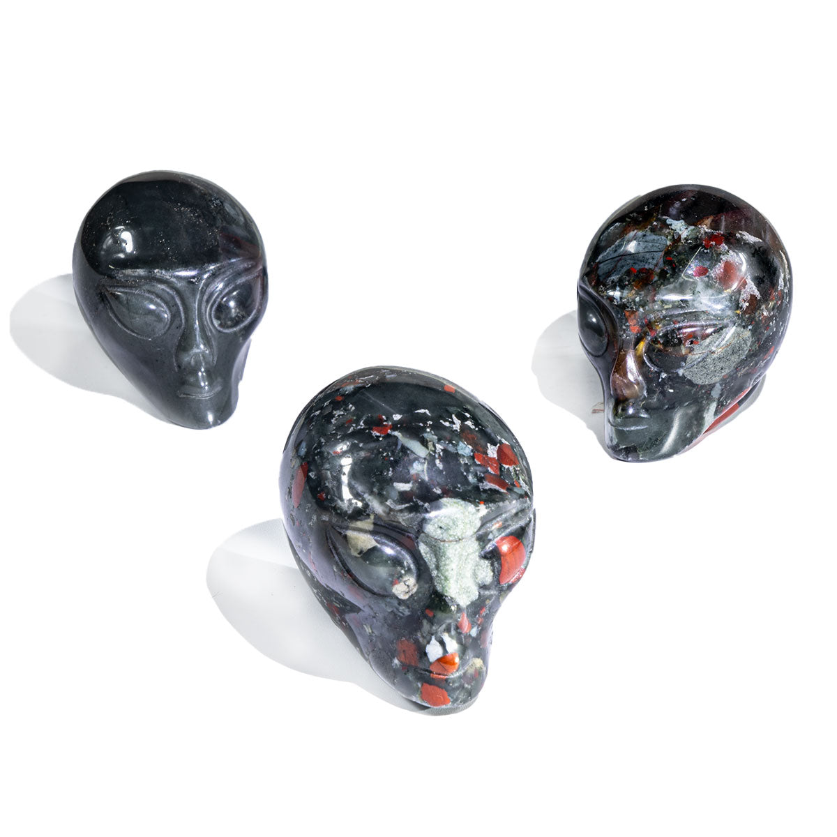 2-Inch Blood Stone Alien Skull In Bulk