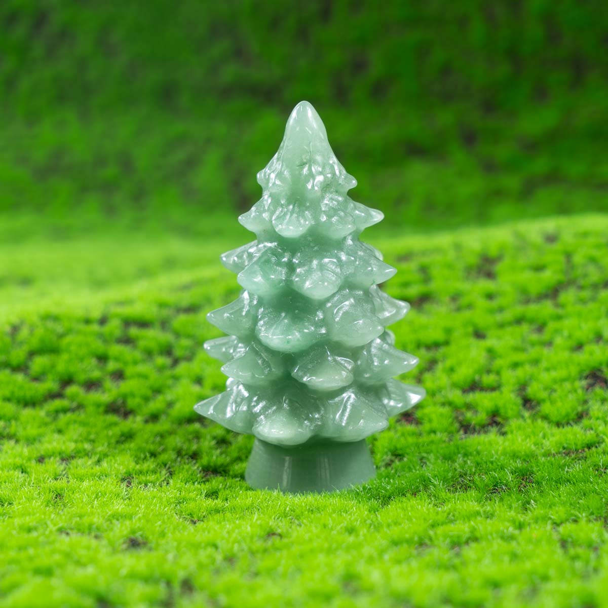 3.5-Inch Green Aventurine Christmas Tree In Bulk