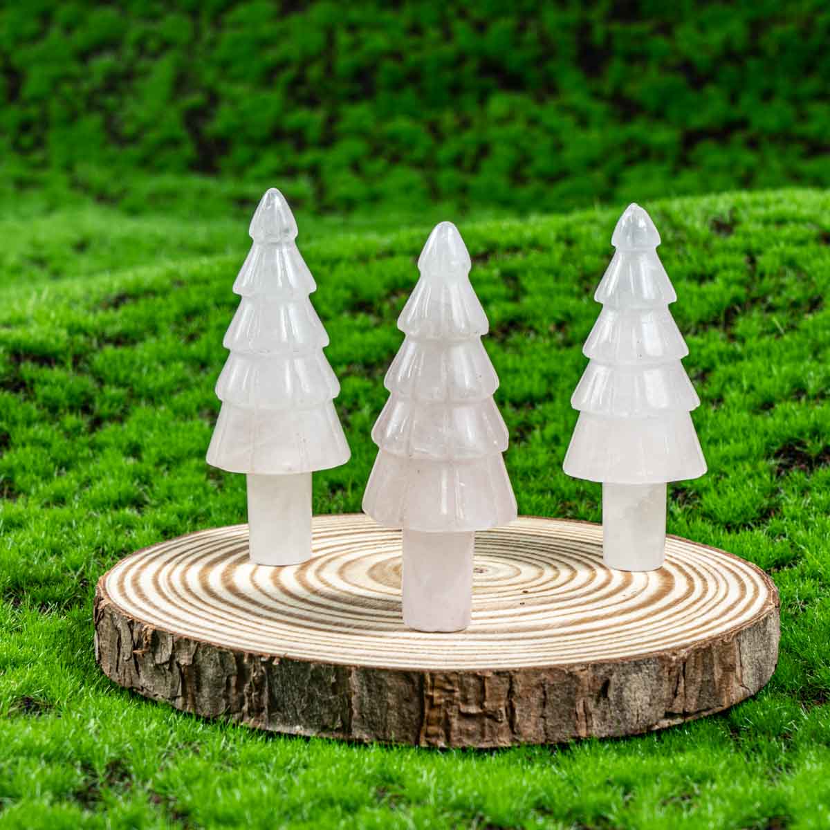 2-Inch Rose Quartz Christmas Tree In Bulk
