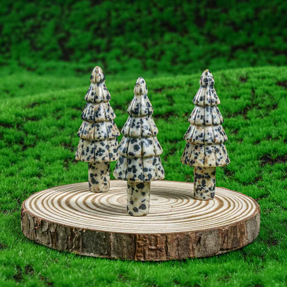 2-Inch Dalmatian Jasper Christmas Tree In Bulk