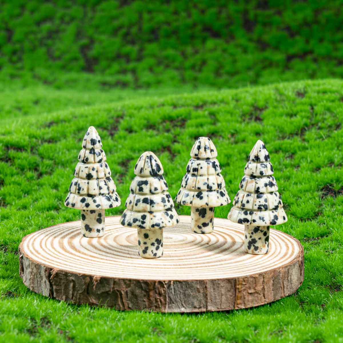 1-Inch Dalmatian Jasper Christmas Tree In Bulk