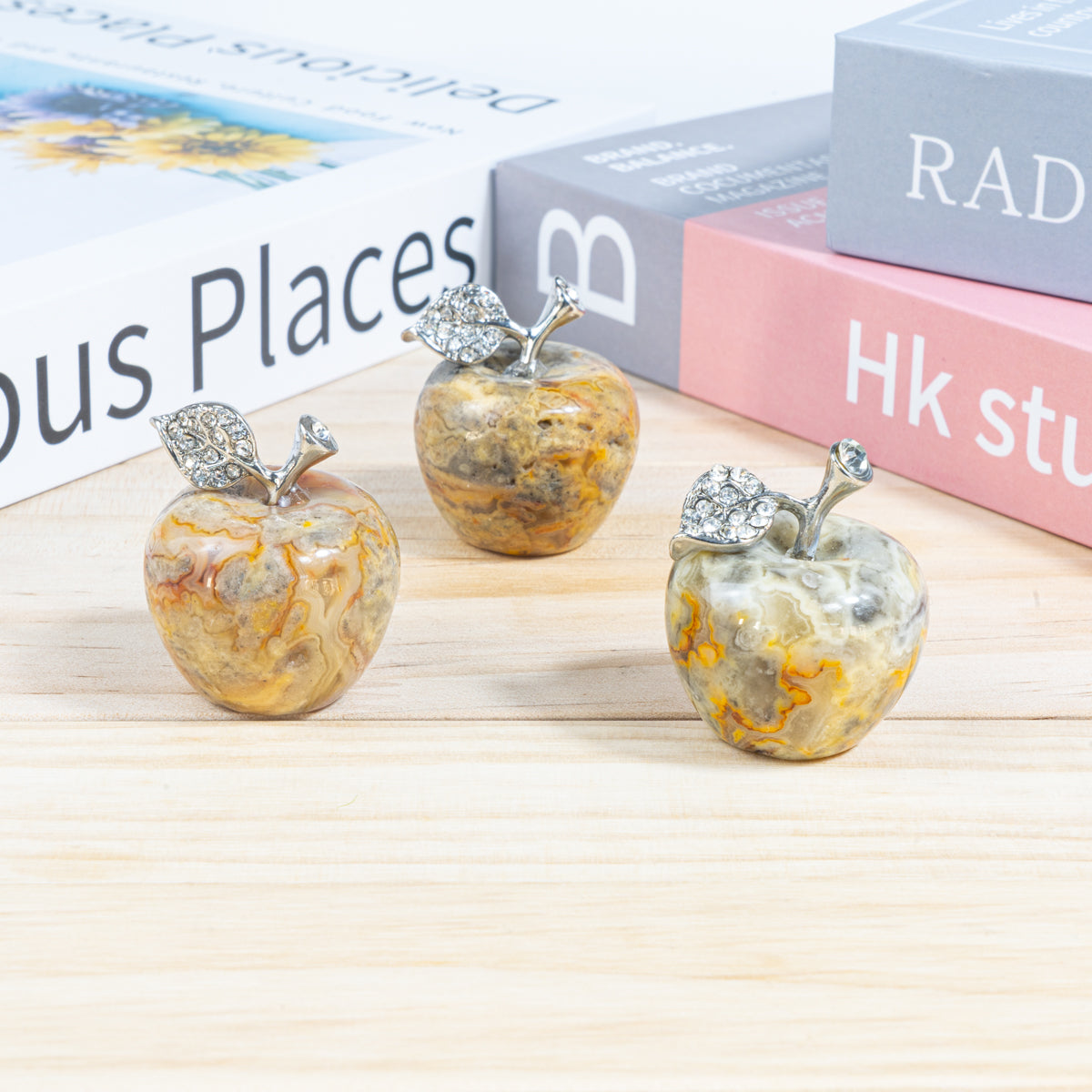 3cm Crazy Agate Apple In Bulk