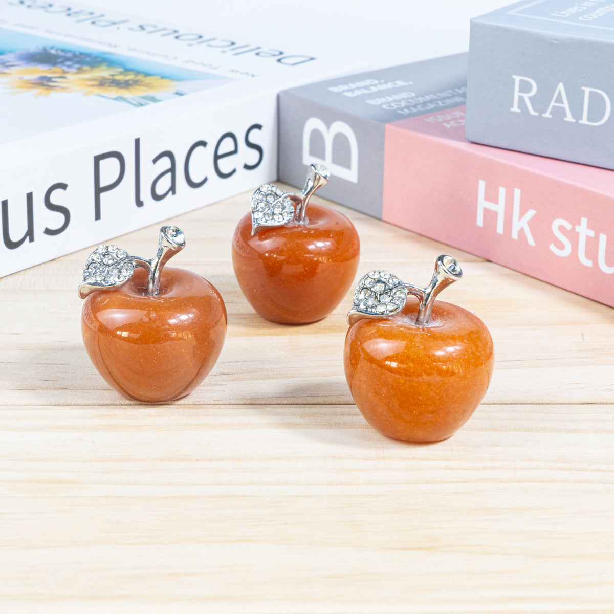 3cm Orange Aventurine Apple In Bulk