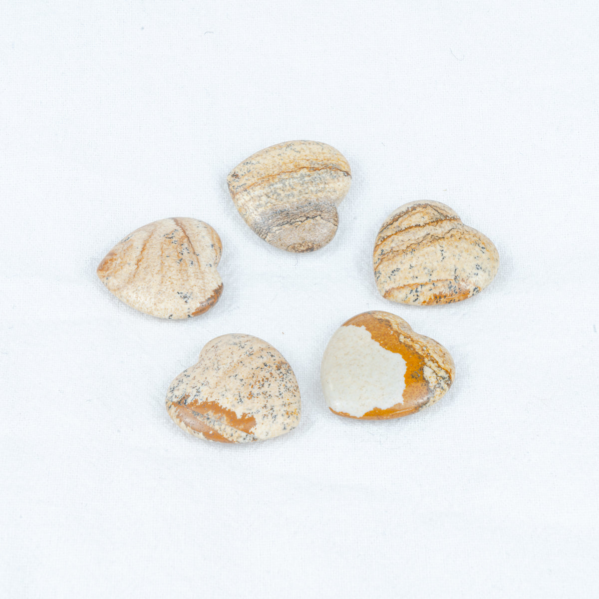 2.5cm Picture Jasper Heart Flake In Bulk