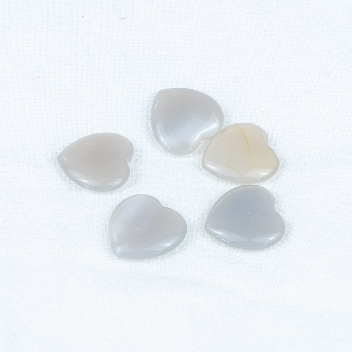 2.5cm Grey Agate Heart Flake In Bulk