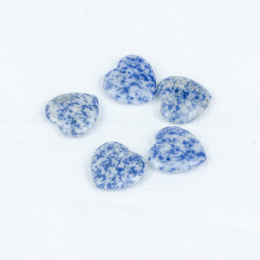 2.5cm Blue Spot Stone Heart Flake In Bulk