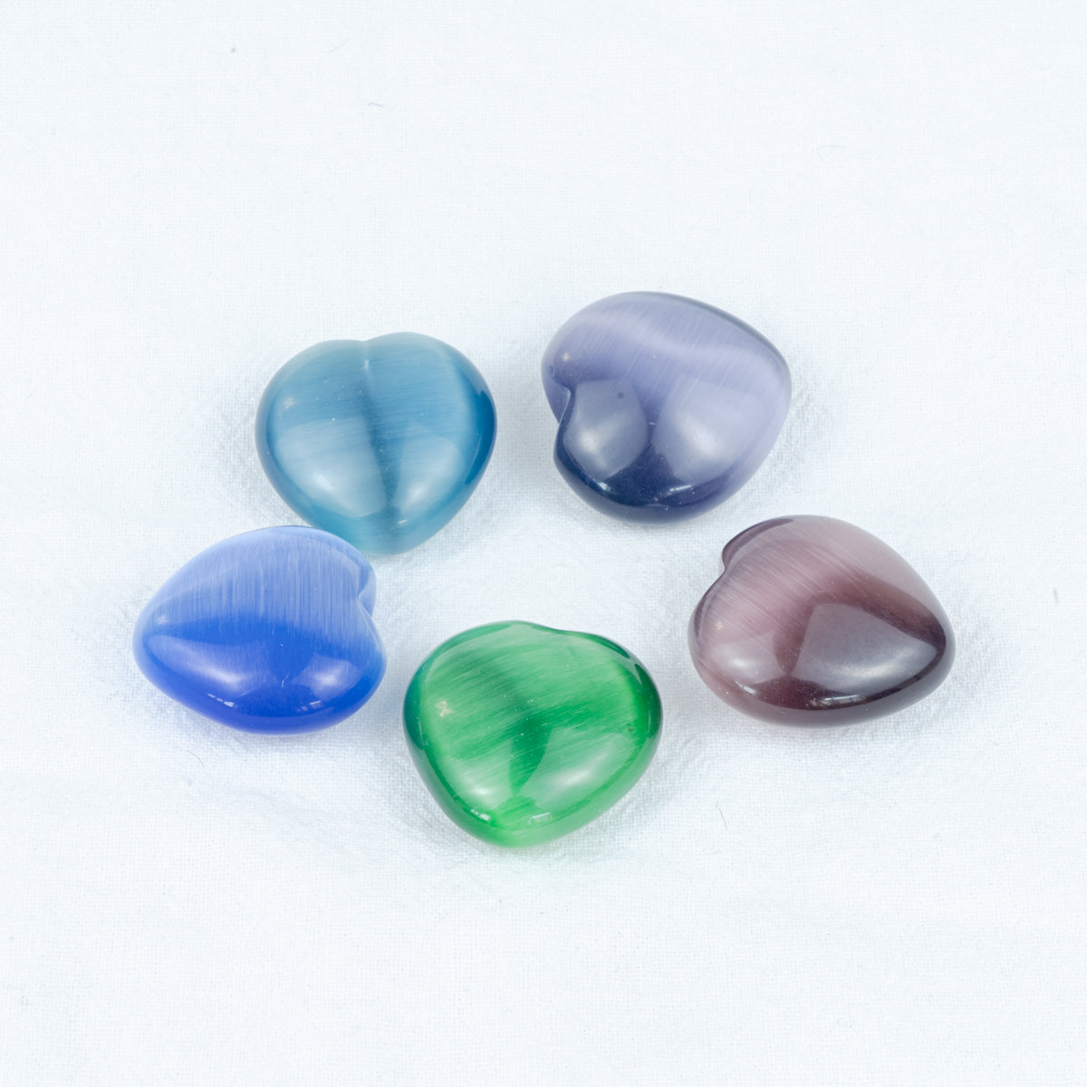 3cm Cat Eye Stone Heart In Bulk