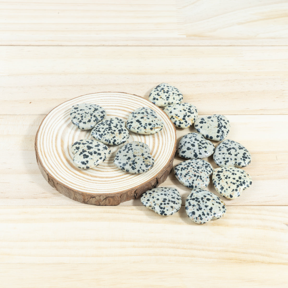 2.5cm Dalmatian Jasper Heart Flake In Bulk