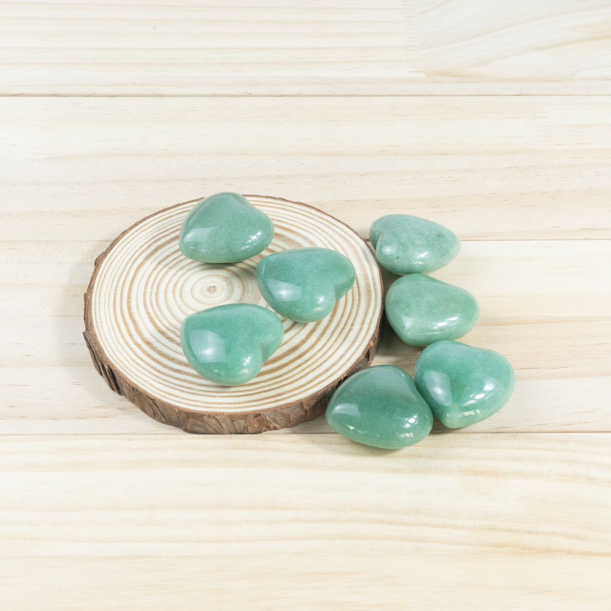 3cm Green Aventurine Heart In Bulk