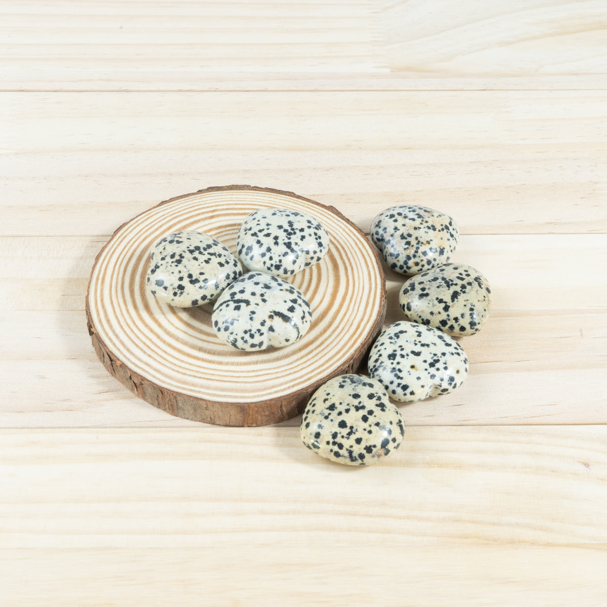 3cm Dalmatian Jasper Heart In Bulk