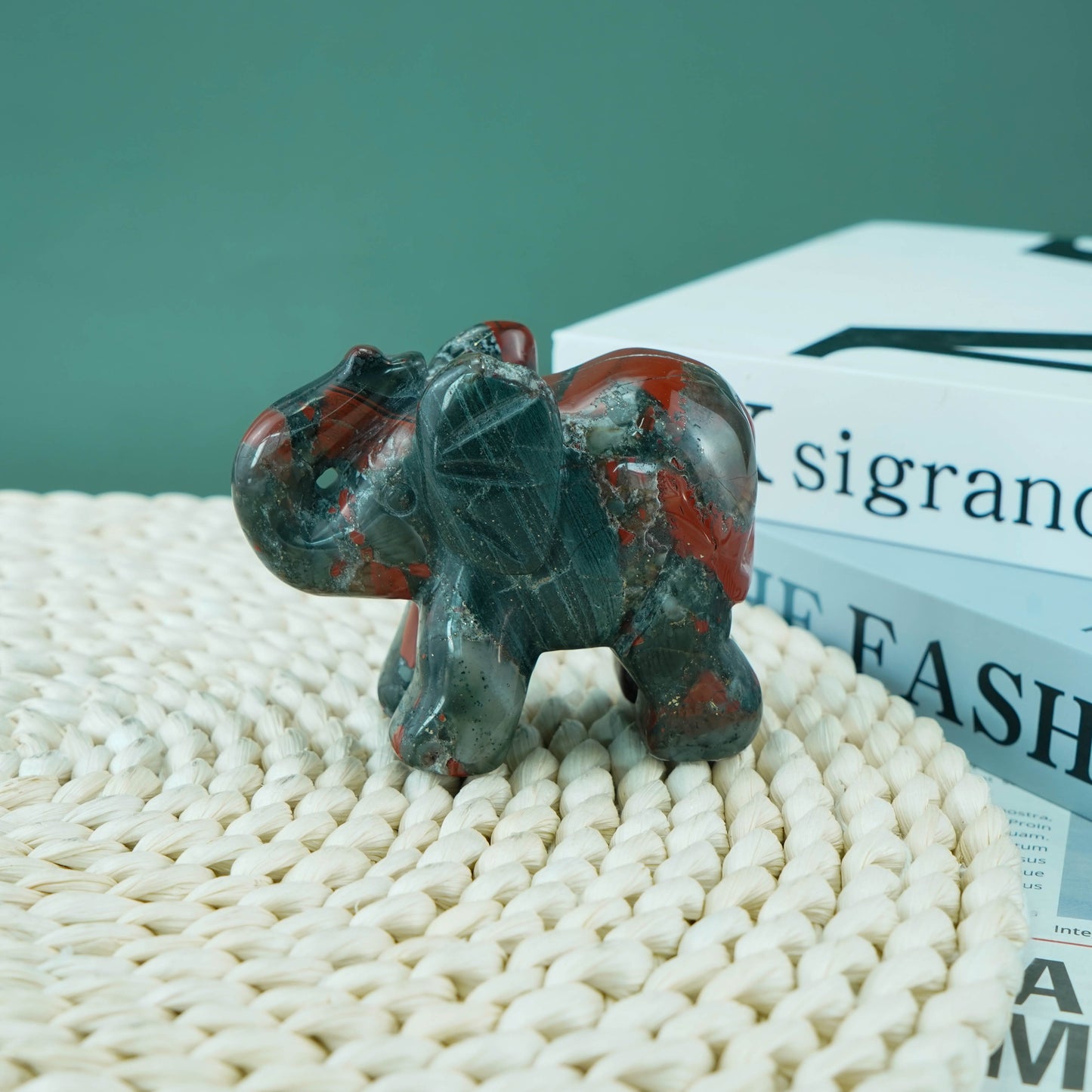 3 inch Blood Stone Elephant In Bulk