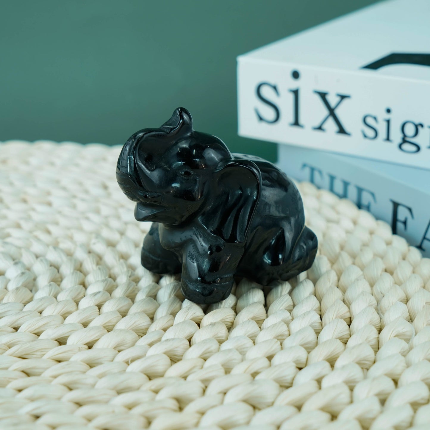 2.5 inch Black Obsidian Elephant In Bulk