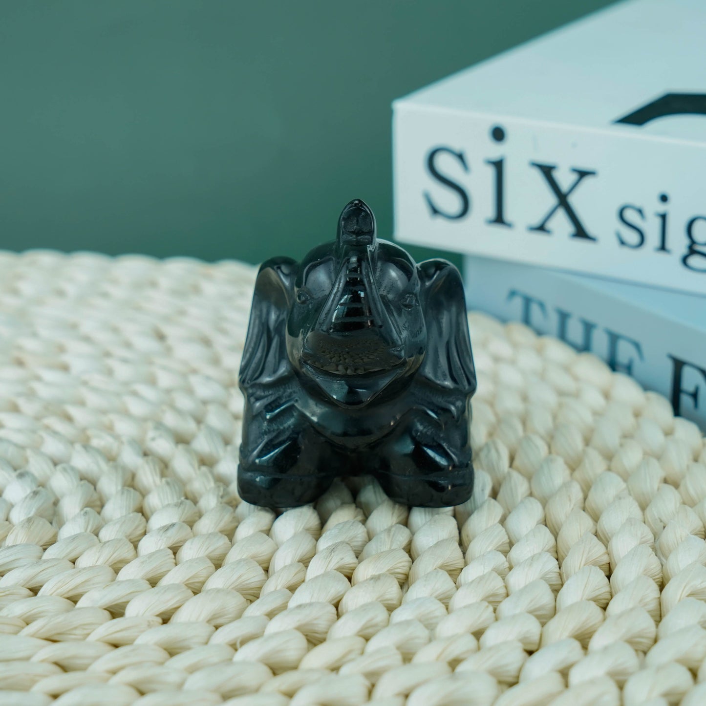 2.5 inch Black Obsidian Elephant In Bulk