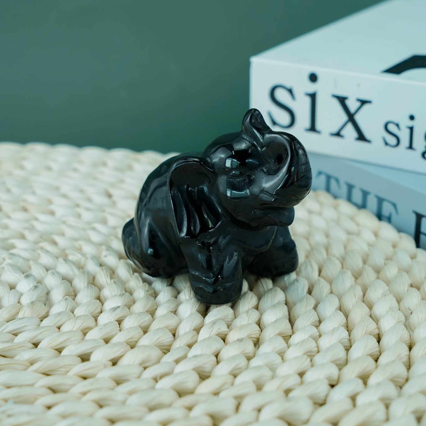 2.5 inch Black Obsidian Elephant In Bulk