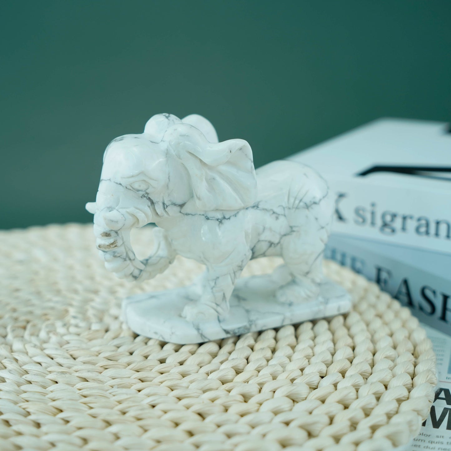 4.5 inch Howlite Elephant In Bulk