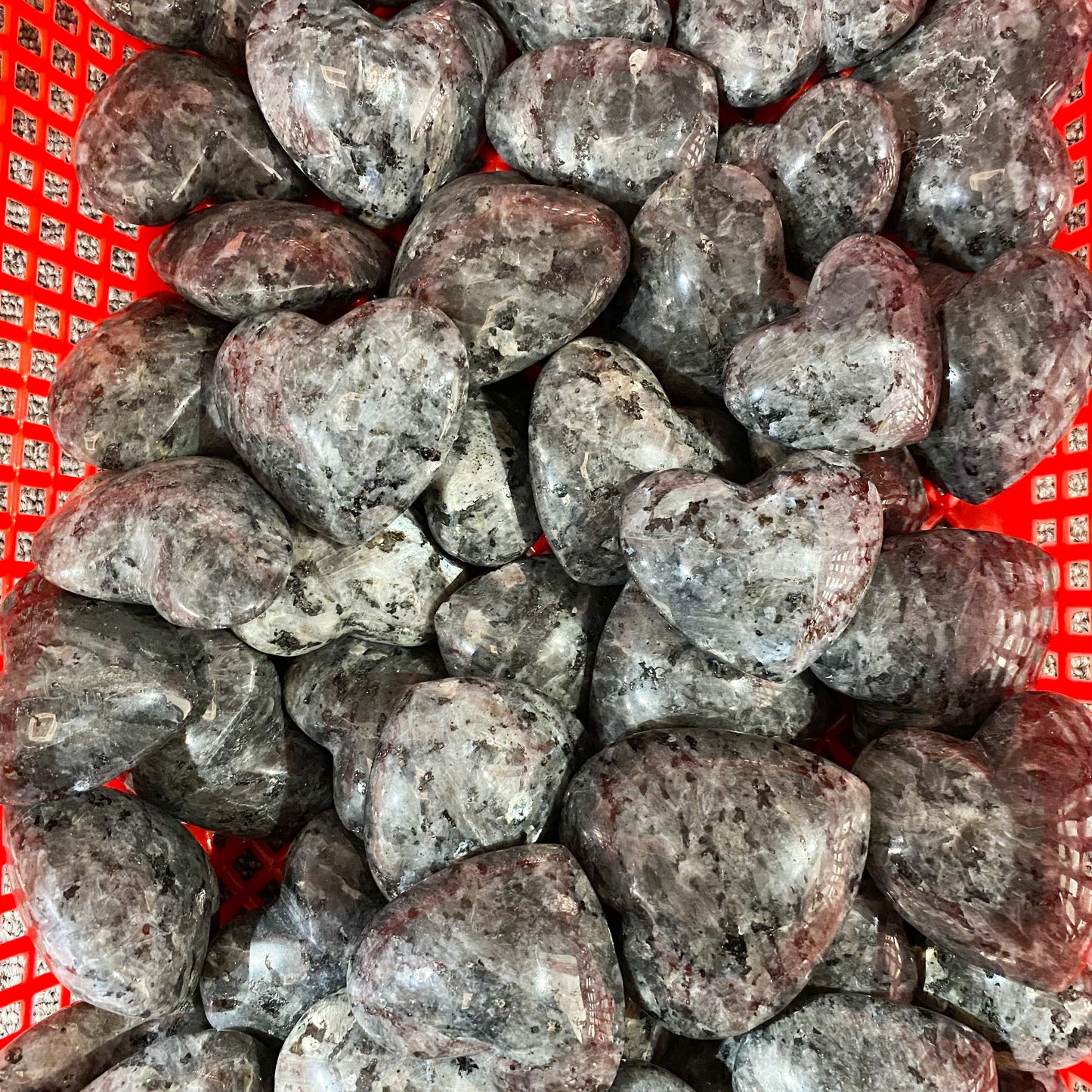 Larvikite Heart Palm Stone In Bulk