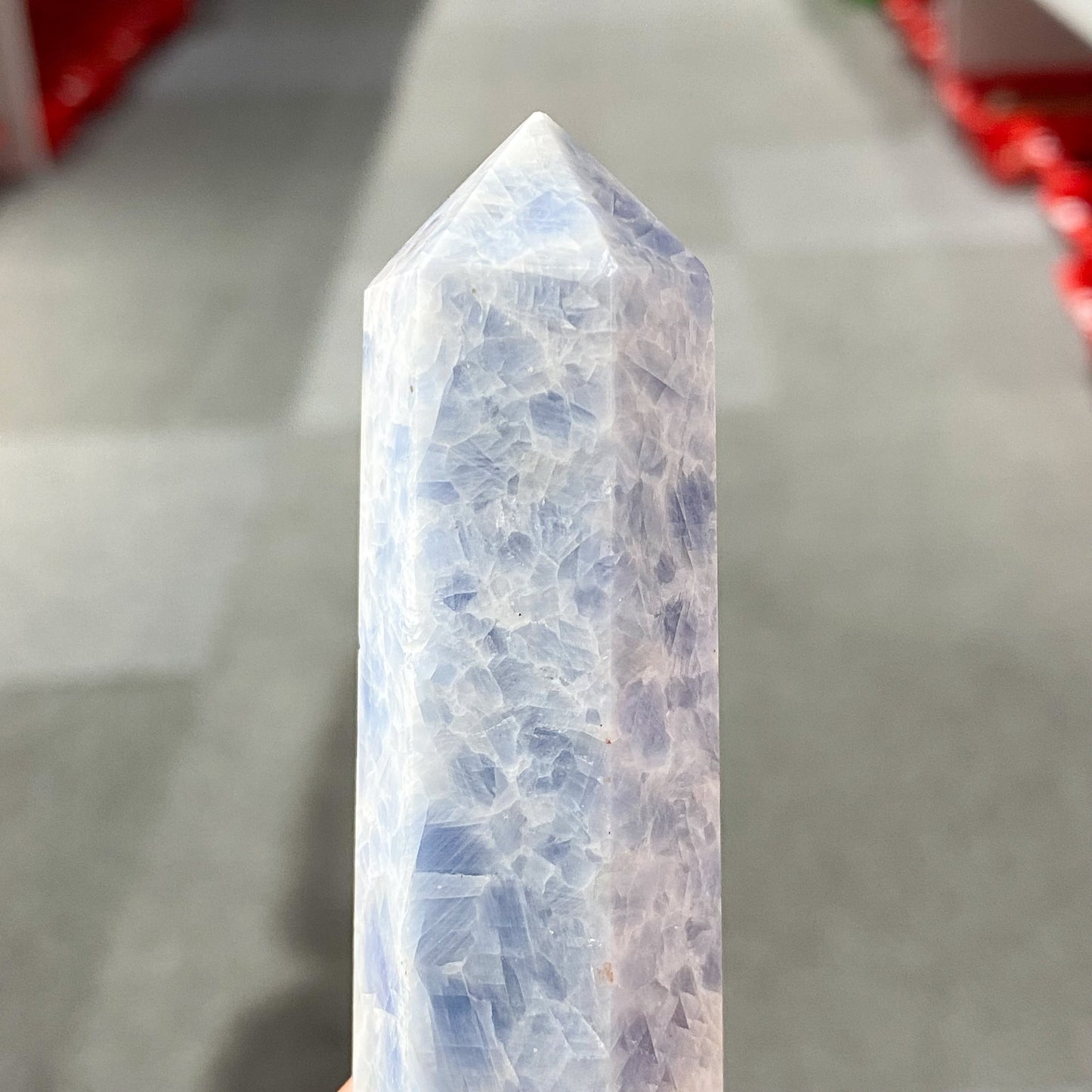 Blue Calcite Point In Bulk