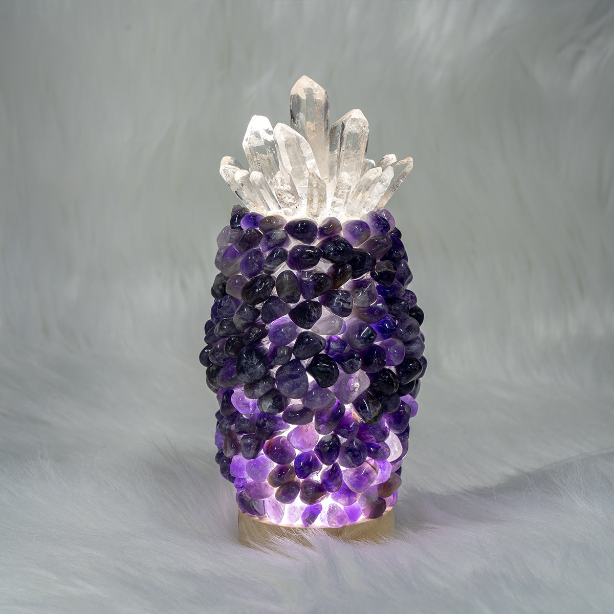 Dream Amethyst Chips Pineapple Lamp In Bulk