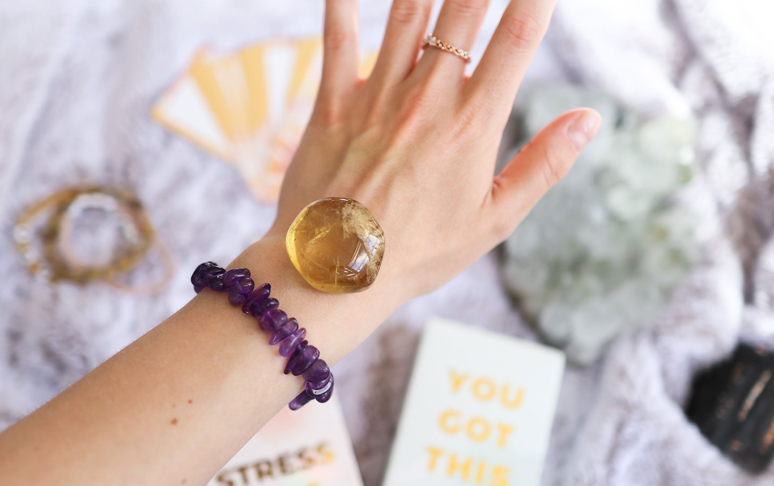 Natural citrine crystal emitting a warm golden yellow glow