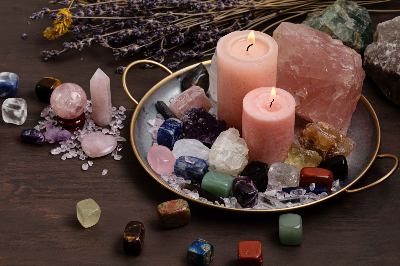 crystal healing vibe table decoration
