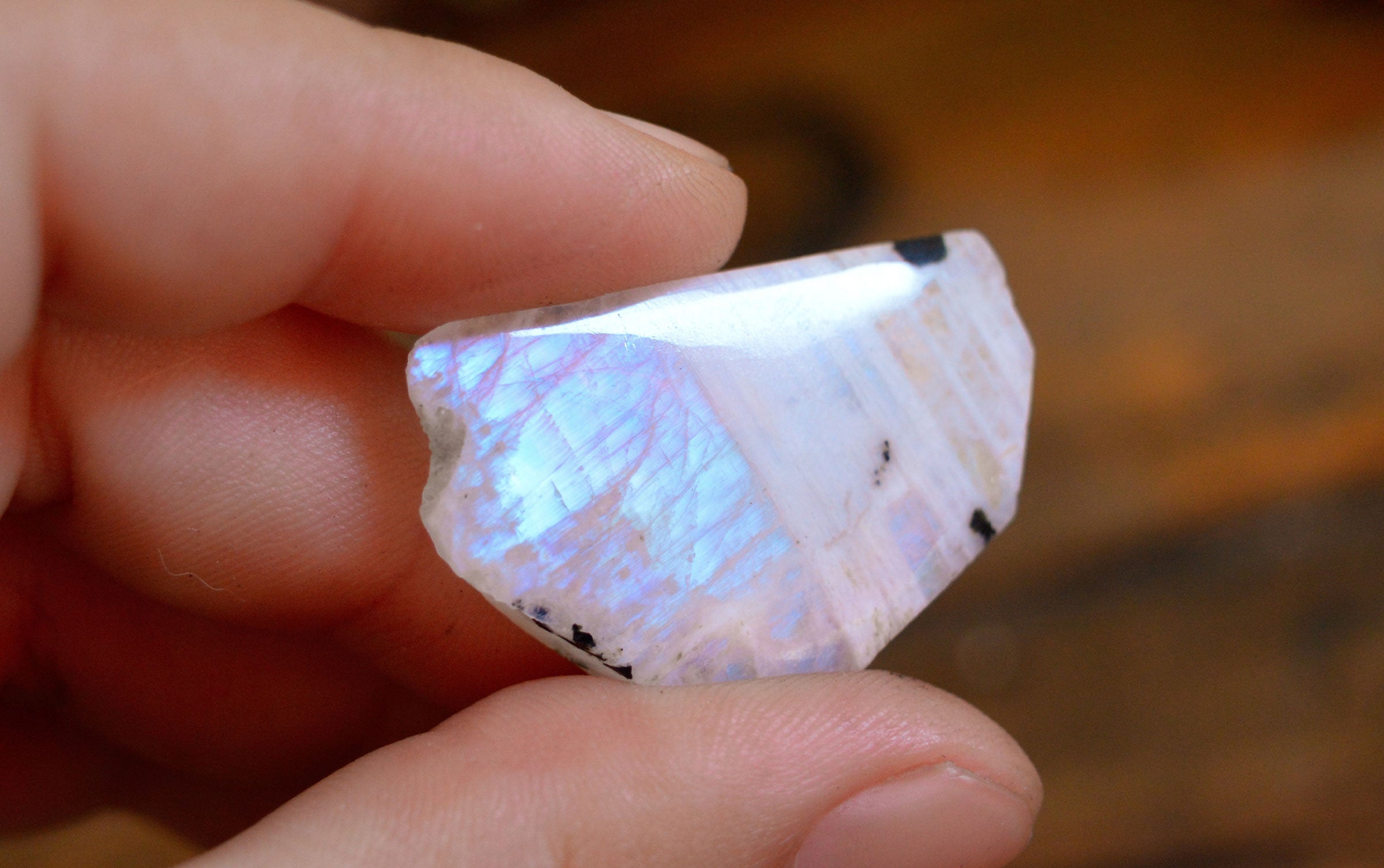 Moonstone gemstone with its mystical iridescent glow