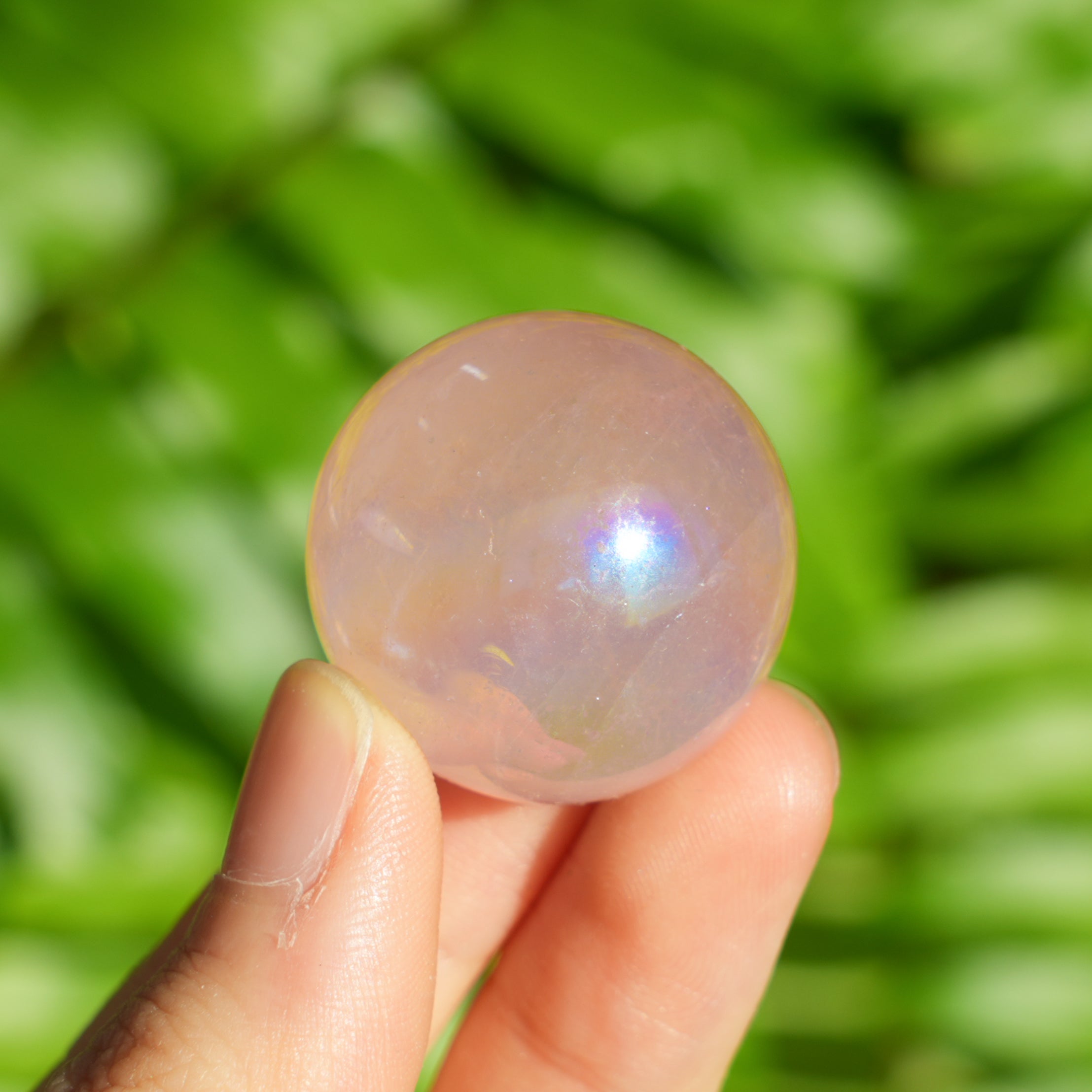 Aura Rose Quartz Mini Sphere