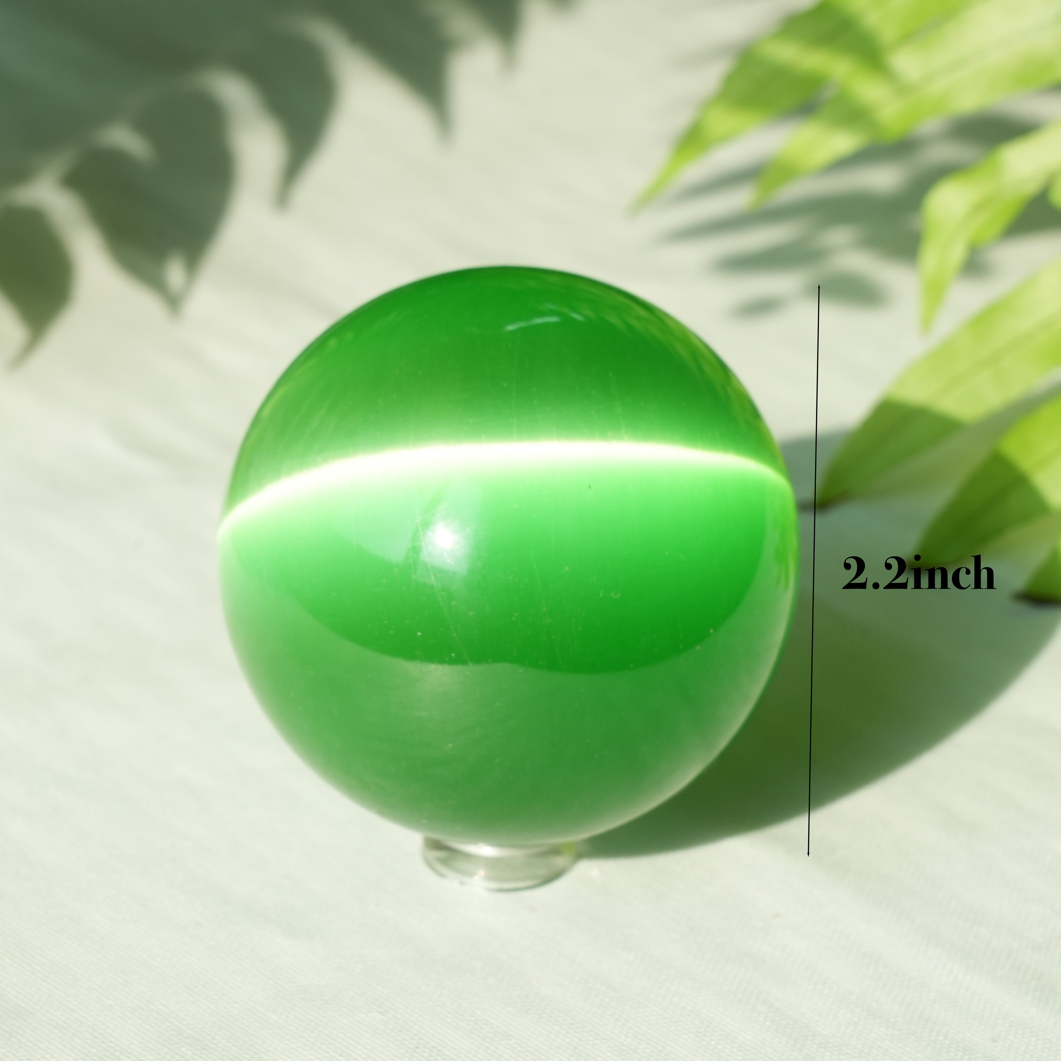 Green Cat Eye Stone Sphere