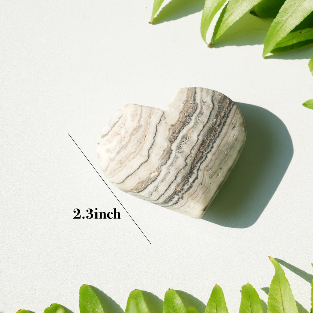 Striped Calcite Heart