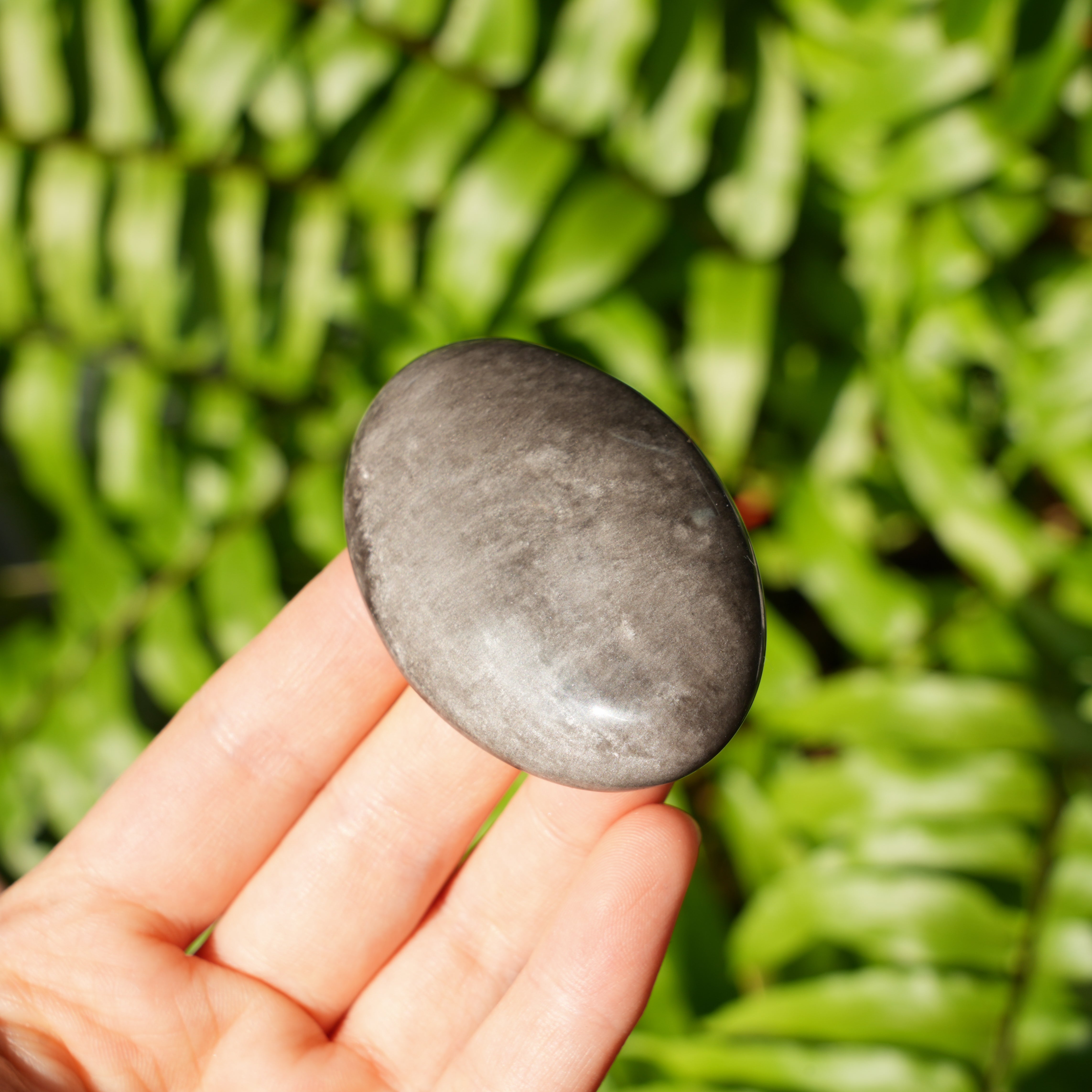 Silver Obsidian Palmstone