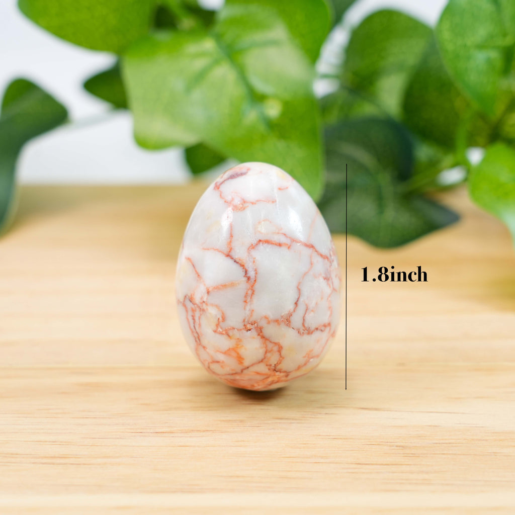 Red Network Crystal Egg, Natural Vein Crystal Decor for Home & Office