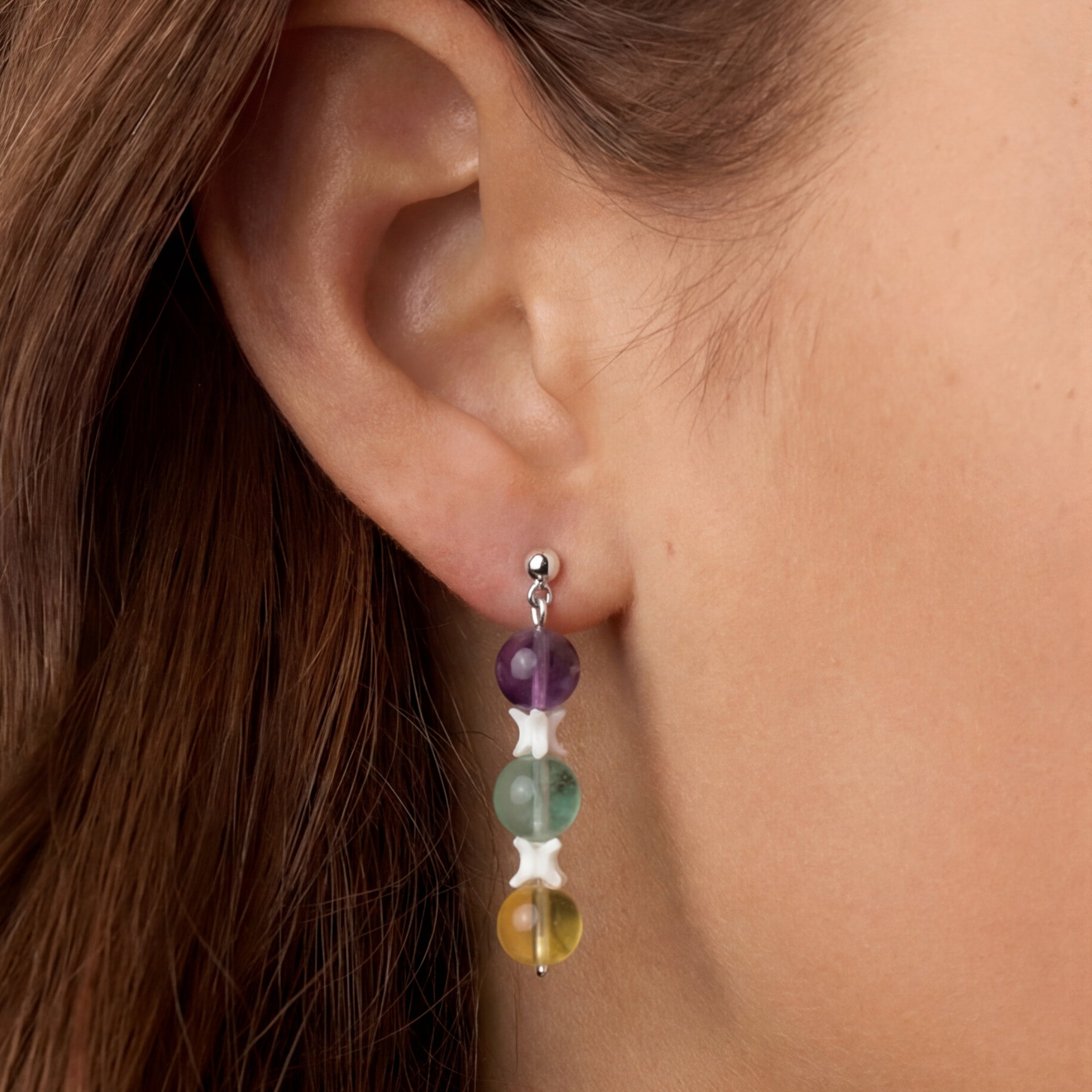 Custom Rainbow Fluorite Earrings