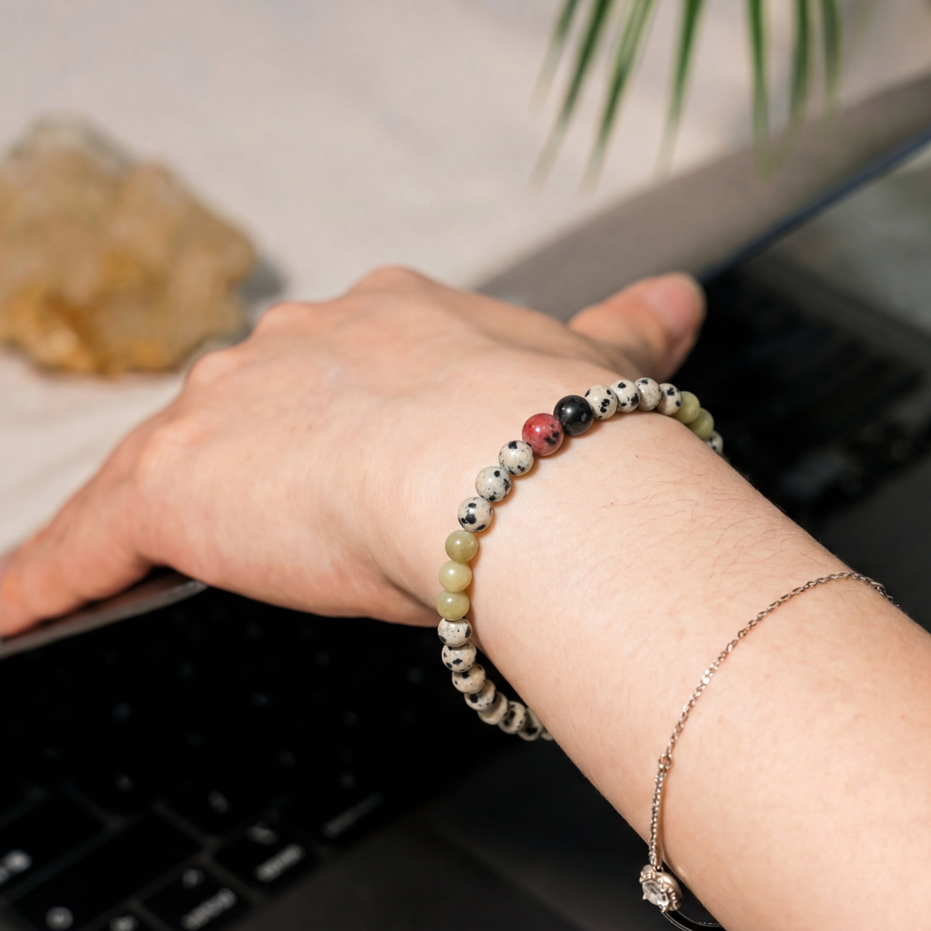 Dalmatian Jasper Handmade Bracelet