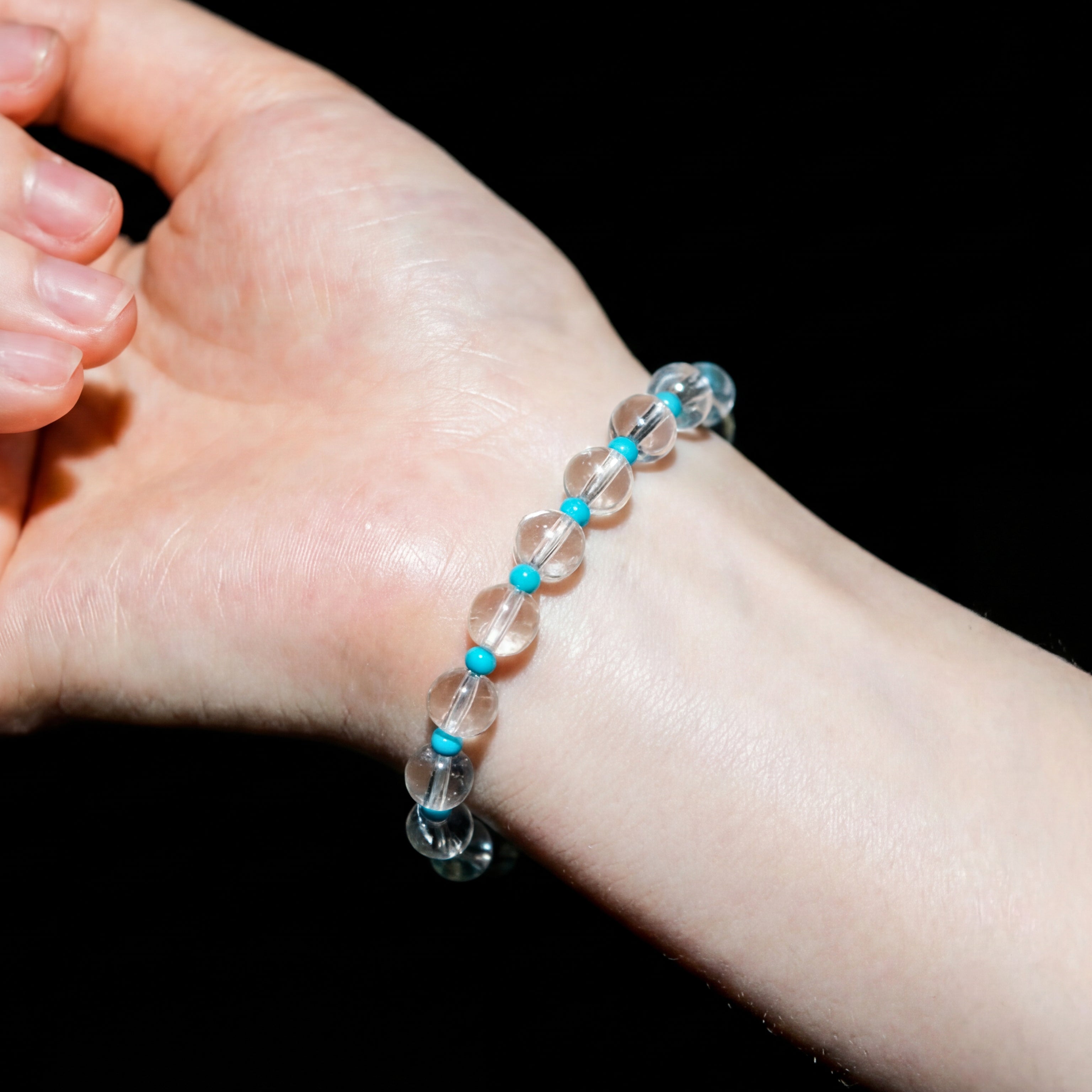 Clear & Blue Crystal Handmade Bracelet