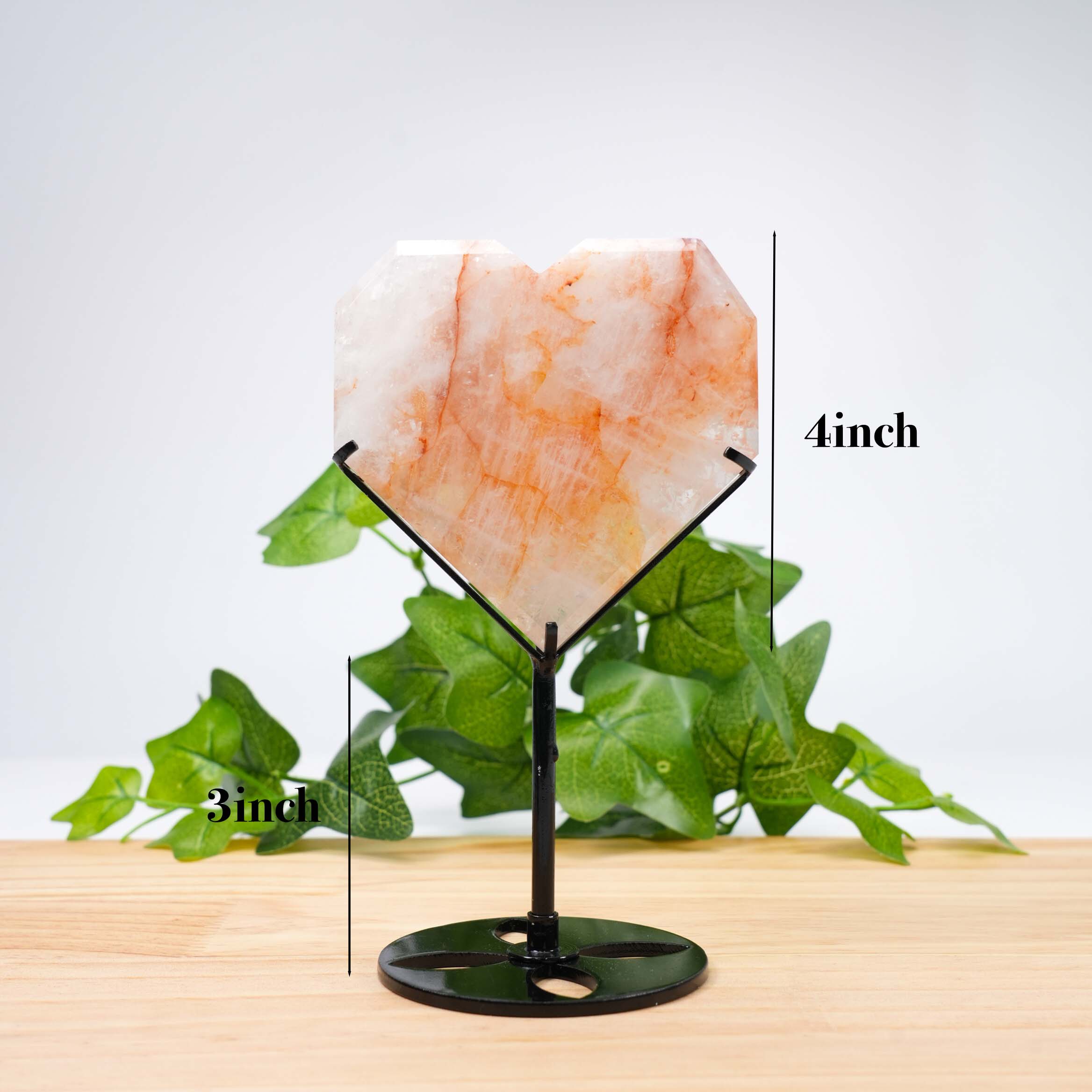 Natural Golden Healer Quartz Heart Spiritual Decor for Abundance & Joy, Unique Healing Stone Set for Meditation & Gift