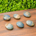 Natural Blue Onyx Palm Stone Polished Calming Crystal for Strength & Emotional Balance