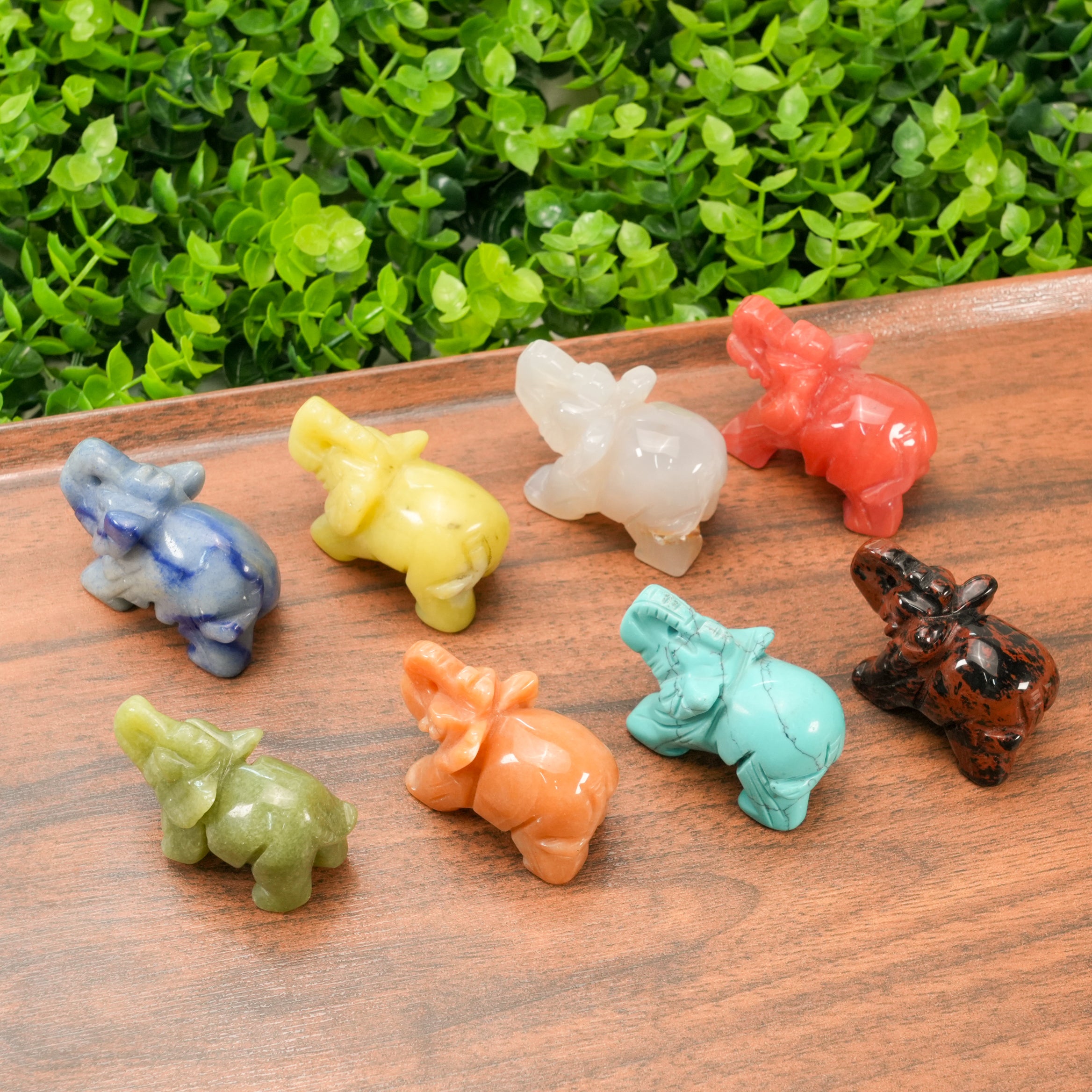 Mixed Crystal Elephant Carving – Lucky Charm for Prosperity & Protection
