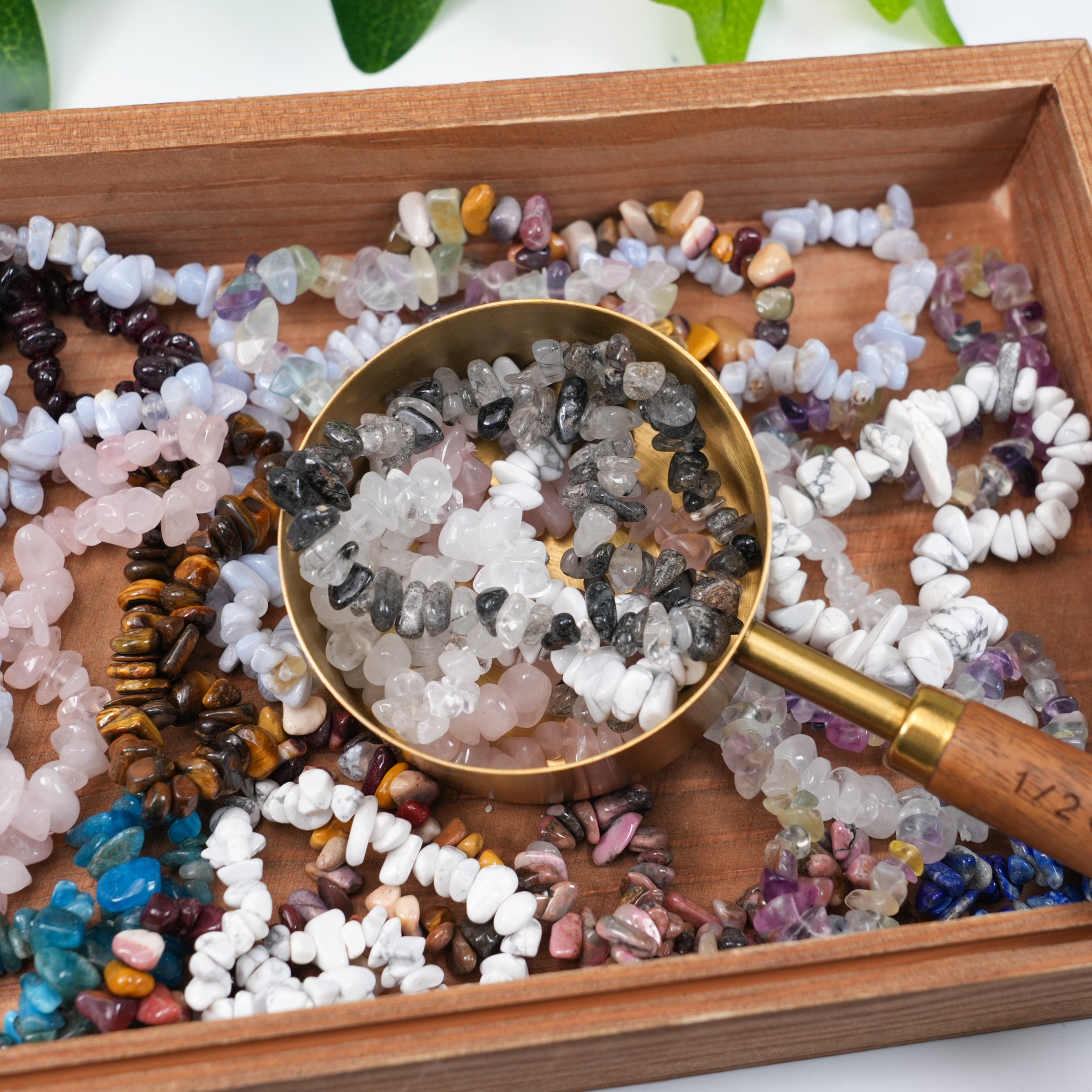 Mixed Gravel Bracelet Confetti, 10-12 Random Natural Crystal Bracelets per Spoon, Bulk Healing Jewelry for Crystal Lovers